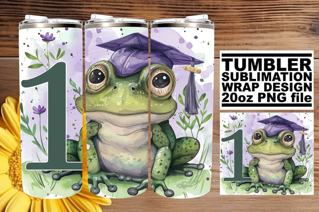 Graduation Cap Animal Pattern Tumbler - 20oz Sublimation Wrap Sublimation afrosvg 