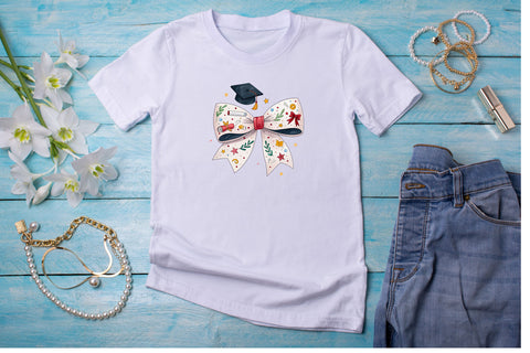graduation cap bow, coquette bow clipart, diploma theme bow, cap design art, digital bow design, celebrate graduation bow, milestone bow art, graduation design clipart, coquette bow art, cap sublimation design Sublimation FloridPrintables 