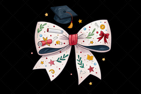 graduation cap bow, coquette bow clipart, diploma theme bow, cap design art, digital bow design, celebrate graduation bow, milestone bow art, graduation design clipart, coquette bow art, cap sublimation design Sublimation FloridPrintables 