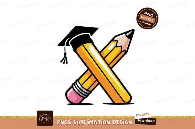 Graduation Cap Pencil Education learning school Sublimation Designangry 