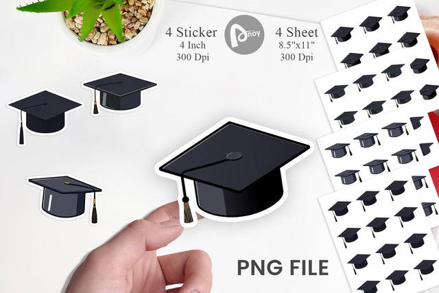 Graduation Cap Sticker Sublimation artnoy 