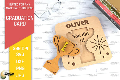 Graduation Card SVG. Graduation Greeting Card Laser Cut SVG Evgenyia Guschina 