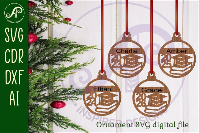 Graduation Christmas Ornament SVG laser cut SVG APInspireddesigns 