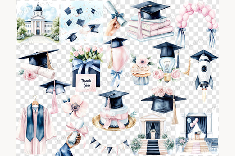 Graduation Clip Art PNG | College Clipart SVG GlamArtZhanna 