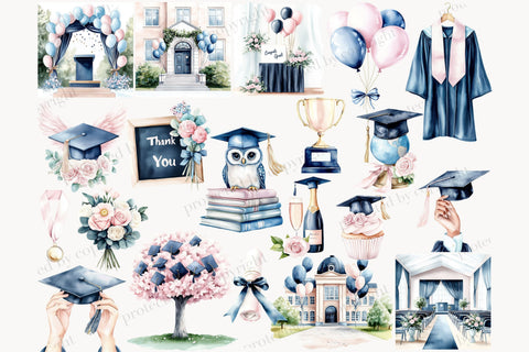 Graduation Clip Art PNG | College Clipart SVG GlamArtZhanna 