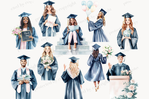 Graduation Clip Art PNG | College Clipart SVG GlamArtZhanna 