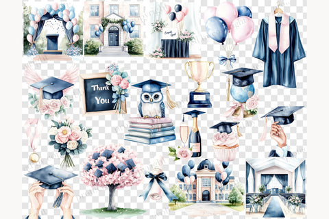 Graduation Clip Art PNG | College Clipart SVG GlamArtZhanna 