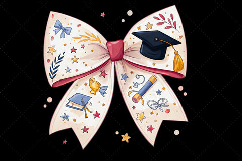Graduation Coquette Bow Clipart, graduation cap bow, coquette bow clipart, diploma theme bow, cap design art, digital bow design, celebrate graduation bow, milestone bow art, graduation design clipart Sublimation FloridPrintables 