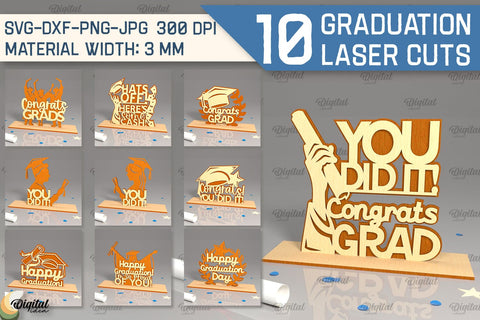 Graduation Decor Laser Cut Bundle. Graduation Signs SVG SVG Evgenyia Guschina 