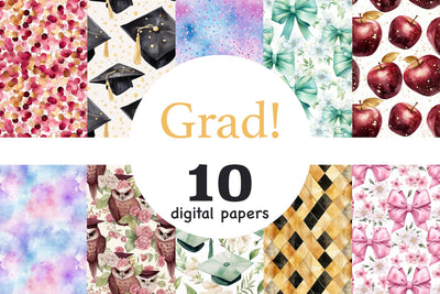 Graduation Digital Paper | Graduation Background Digital Pattern GlamArtZhanna 