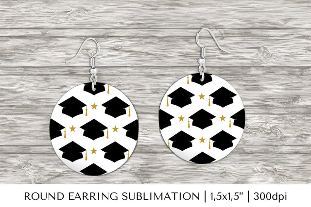 Graduation earring sublimation. Graduate round earrings Sublimation LaBelezoka 