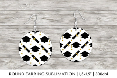 Graduation earring sublimation. Graduate round earrings Sublimation LaBelezoka 