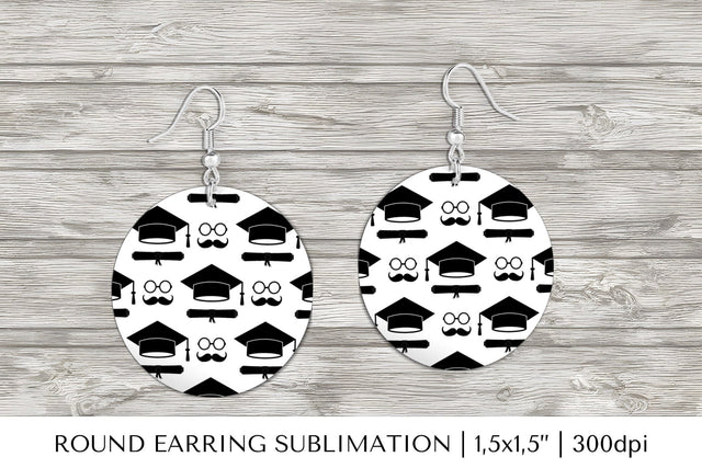Graduation earring sublimation. Graduate round earrings Sublimation LaBelezoka 