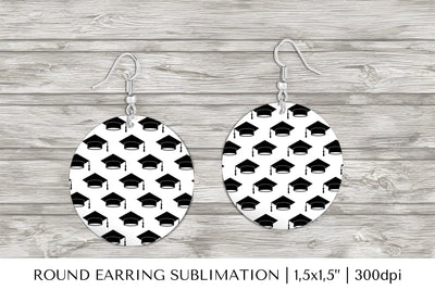 Graduation earring sublimation. Graduate round earrings Sublimation LaBelezoka 