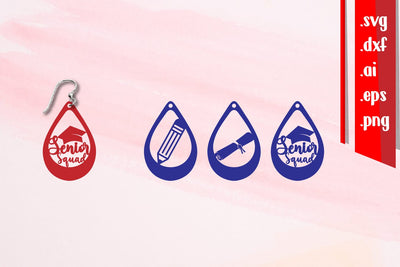 Graduation Earrings | Senior Earrings | Class of SVG zafrans studio 