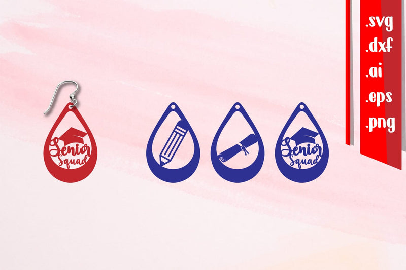 Graduation Earrings | Senior Earrings | Class of SVG zafrans studio 