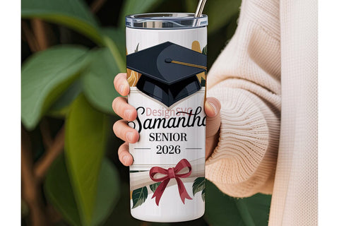Graduation Floral 20oz Tumbler Wrap Sublimation DesignSVG 