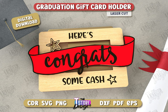 Graduation Gift Card Holder | Grad 2025 | Graduation Gift Idea | Greeting Card | CNC File SVG The T Store Design 
