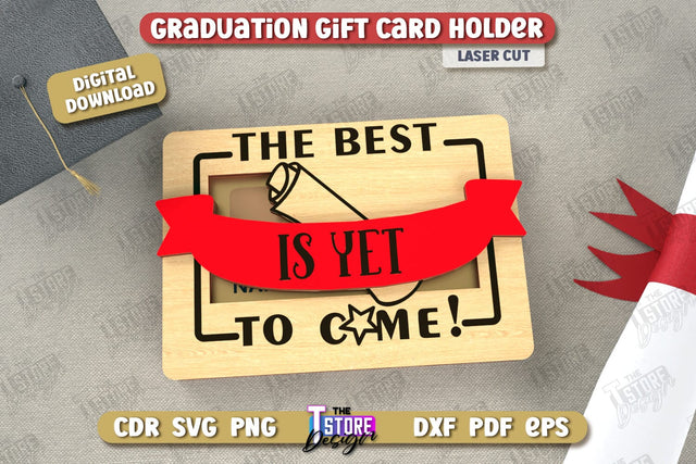 Graduation Gift Card Holder | Grad 2025 | Graduation Gift Idea | Greeting Card | CNC File SVG The T Store Design 
