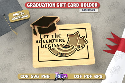Graduation Gift Card Holder | Grad 2025 | Graduation Gift Idea | Greeting Card | CNC File SVG The T Store Design 