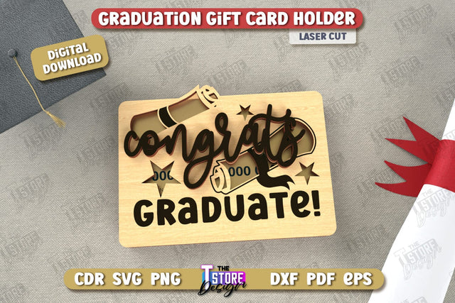 Graduation Gift Card Holder | Grad 2025 | Graduation Gift Idea | Greeting Card | CNC File SVG The T Store Design 