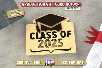 Graduation Gift Card Holder | Grad 2025 | Graduation Gift Idea | Greeting Card | CNC File SVG The T Store Design 