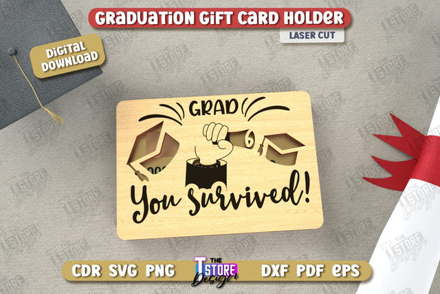 Graduation Gift Card Holder | Grad 2025 | Graduation Gift Idea | Greeting Card | CNC File SVG The T Store Design 