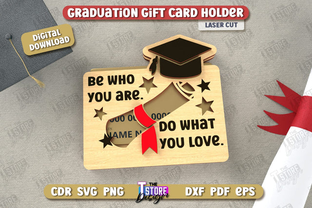 Graduation Gift Card Holder | Grad 2025 | Graduation Gift Idea | Greeting Card | CNC File SVG The T Store Design 