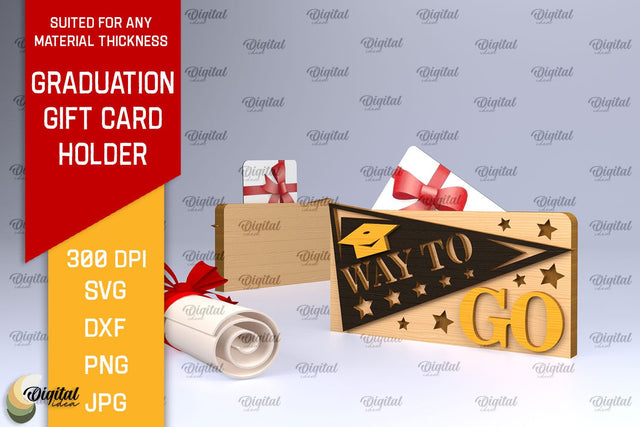 Graduation Gift Card Holder Laser Cut. Congrats SVG SVG Evgenyia Guschina 