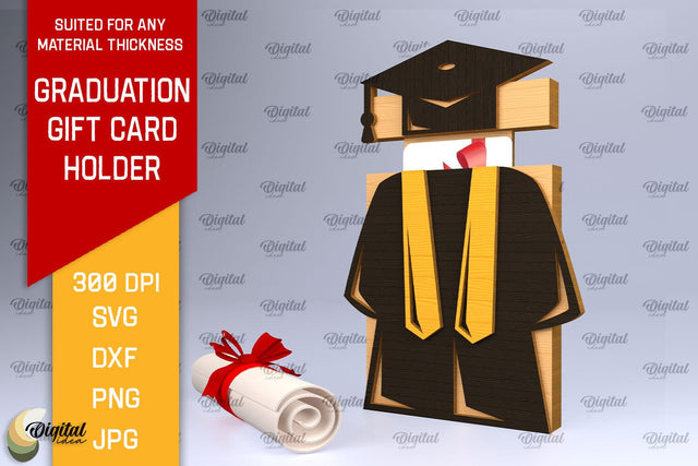 Graduation Gift Card Holder Laser Cut. Congrats SVG SVG Evgenyia Guschina 