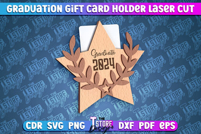 Graduation Gift Card Holder Laser Cut | Graduation Gift Design | CNC File SVG The T Store Design 