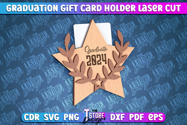 Graduation Gift Card Holder Laser Cut | Graduation Gift Design | CNC File SVG The T Store Design 