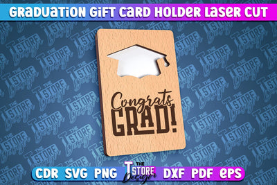 Graduation Gift Card Holder Laser Cut | Graduation Gift Design | CNC File SVG The T Store Design 