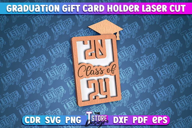 Graduation Gift Card Holder Laser Cut | Graduation Gift Design | CNC File SVG The T Store Design 