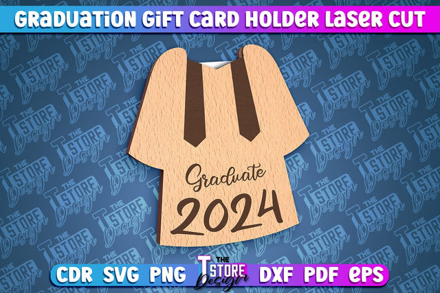 Graduation Gift Card Holder Laser Cut | Graduation Gift Design | CNC File SVG The T Store Design 