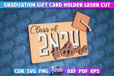 Graduation Gift Card Holder Laser Cut | Graduation Gift Design | CNC File SVG The T Store Design 
