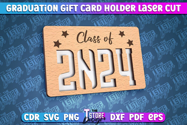 Graduation Gift Card Holder Laser Cut | Graduation Gift Design | CNC File SVG The T Store Design 