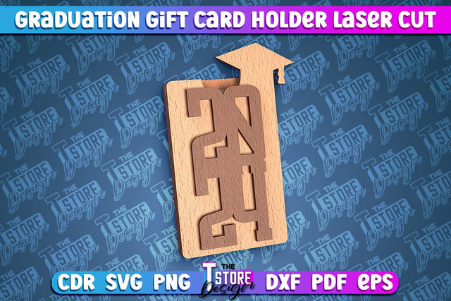 Graduation Gift Card Holder Laser Cut | Graduation Gift Design | CNC File SVG The T Store Design 