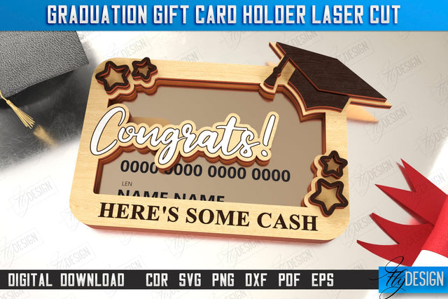 Graduation Gift Money Card Holder | Grad 2025 | Graduation Gift Idea | Greeting Card | CNC File SVG Fly Design 