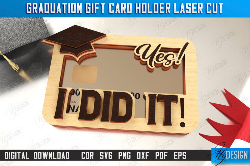 Graduation Gift Money Card Holder | Grad 2025 | Graduation Gift Idea | Greeting Card | CNC File SVG Fly Design 