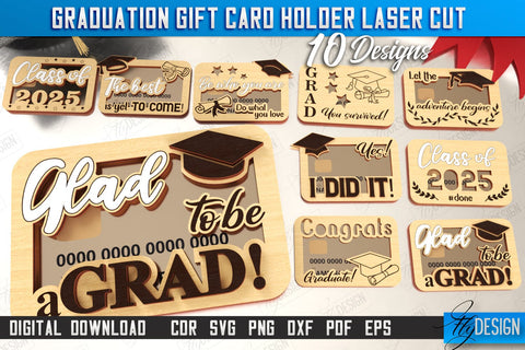 Graduation Gift Money Card Holders Bundle | Grad 2025 | Graduation Gift Idea | Greeting Card | CNC Files SVG Fly Design 