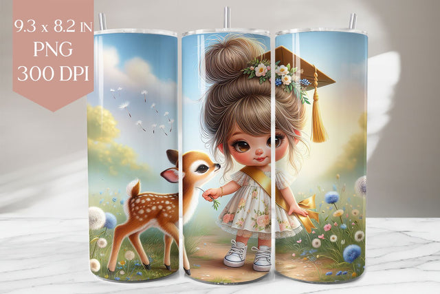 Graduation Girl & Deer Tumbler Wrap Sublimation BijouBay 