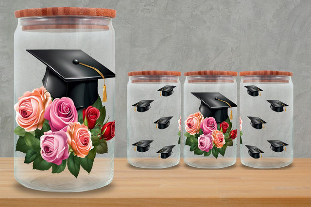 Graduation Glass Can Wrap 16oz | Class of Glass Can Wrap 16oz Sublimation zafrans studio 