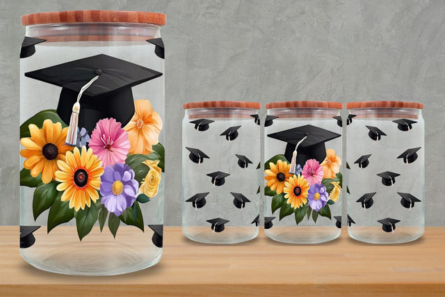 Graduation Glass Can Wrap 16oz | Class of Glass Can Wrap 16oz SVG zafrans studio 