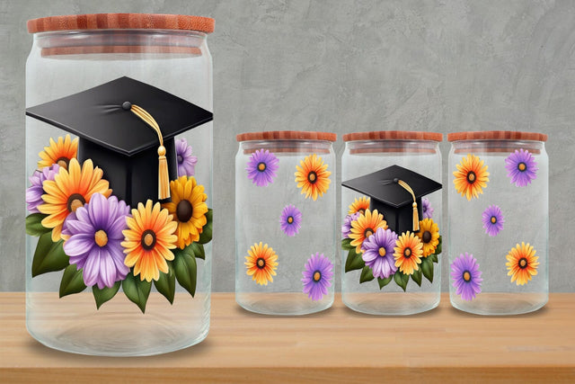 Graduation Glass Can Wrap 16oz | Class of Glass Can Wrap 16oz SVG zafrans studio 