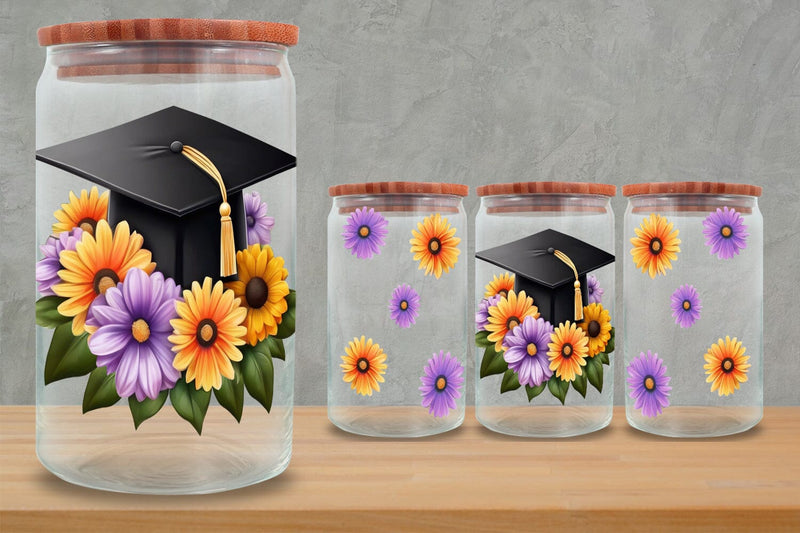 Graduation Glass Can Wrap 16oz | Class of Glass Can Wrap 16oz SVG zafrans studio 