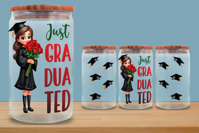 Graduation Glass Can Wrap 16oz | Glass Can Wrap 16oz SVG zafrans studio 