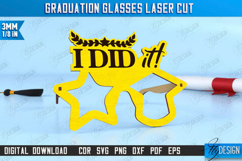 Graduation Glasses Bundle | Party Glasses | Graduation Photo Booth Props | Grad 2025 | CNC Files SVG Fly Design 