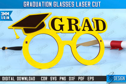 Graduation Glasses Bundle | Party Glasses | Graduation Photo Booth Props | Grad 2025 | CNC Files SVG Fly Design 