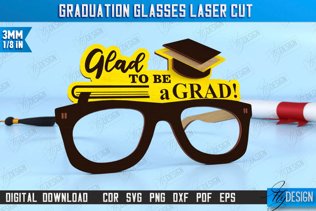 Graduation Glasses | Party Glasses | Graduation Photo Booth Props | Grad 2025 | CNC File SVG Fly Design 